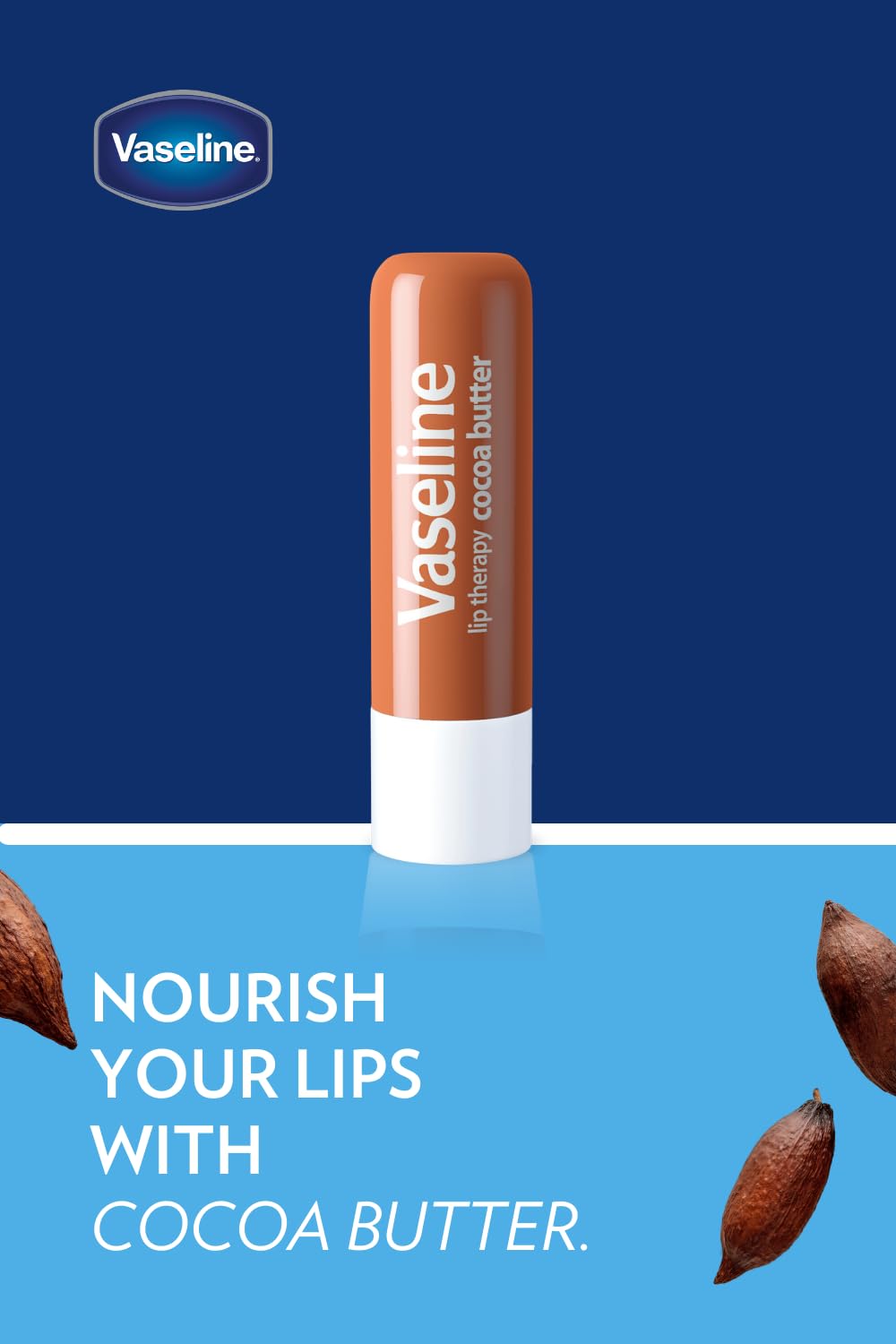 Vaseline Petroleum Jelly Lip Balm Cocoa - 12 Pack Bedside Care Set for Mindful Self-Care Routine