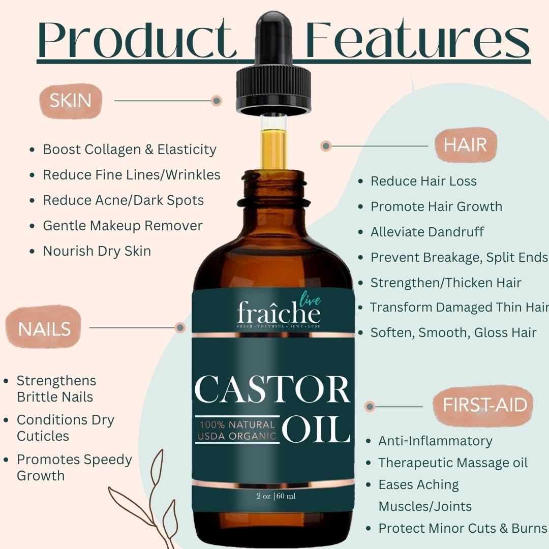Velona Castor Oil – Premium Cold Pressed Beauty Oil in Dark Glass, Gift-Worthy Lash and Skin Serum