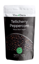 Viva Doria Tellicherry Peppercorn – Travel-Friendly Whole Black Pepper for Camping, Picnics, and Patio Grilling