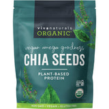 Viva Naturals Organic Chia Seeds 1 lb – Thoughtful Wellness Gift for Her, Plant-Based Omega-3 for Smoothie Lovers