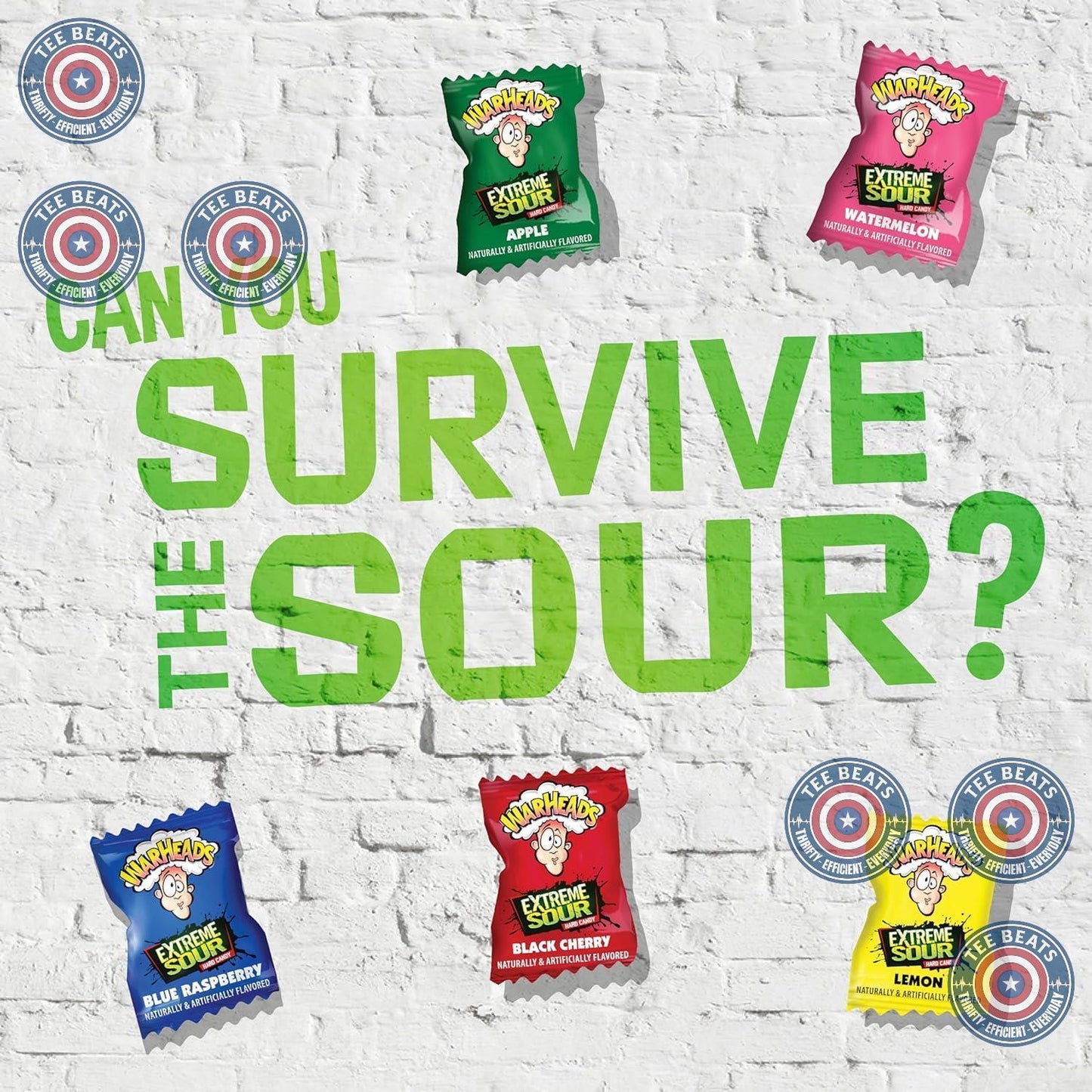 WARHEADS Extreme Sour Hard Candy Assorted Flavors 2 oz Bag Nostalgic Stocking Stuffer and Halloween Treat