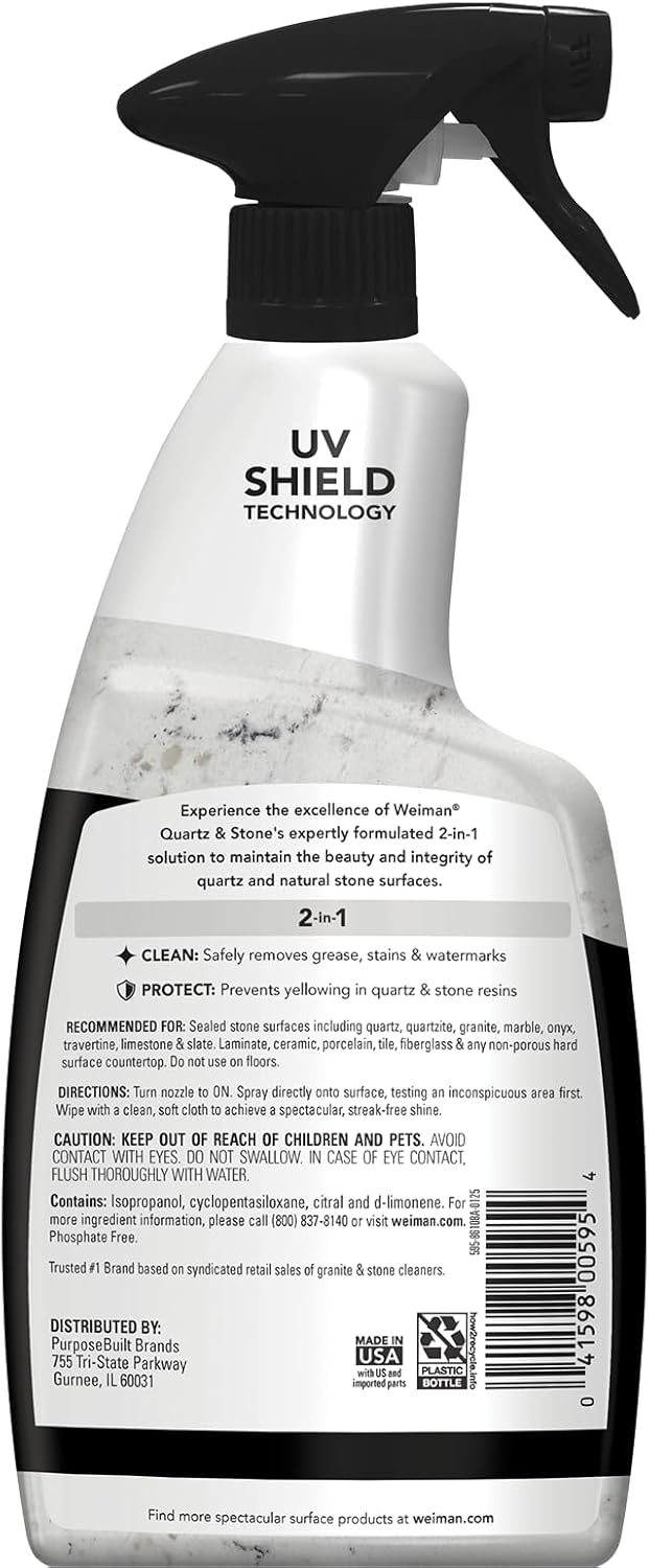 Weiman Quartz Countertop Cleaner and Polish – Calm Citrus-Scented Clean for a Mindful Kitchen Ritual