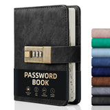 WEMATE Password Keeper Book – Heartfelt Holiday Gift for Elderly Parents, Locked Faux Leather Journal for Website Logins