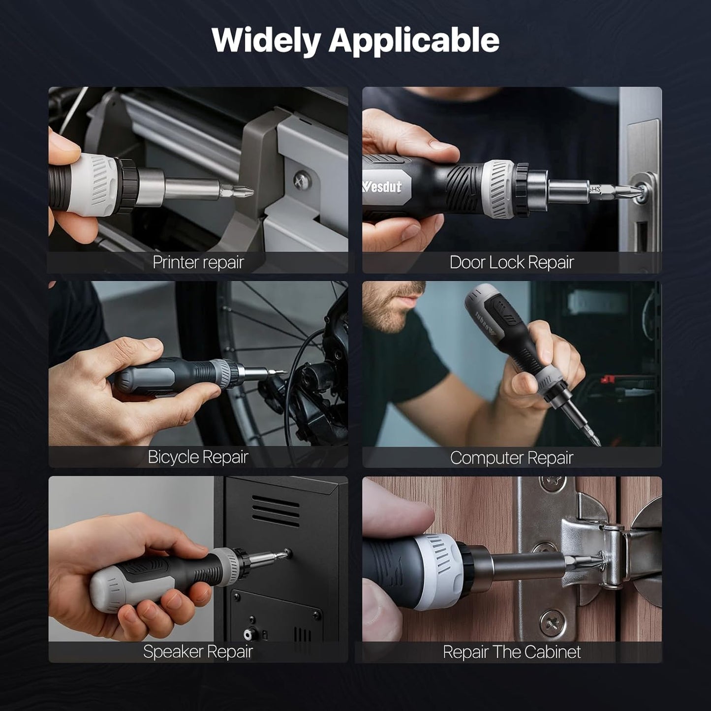 Wesdut 13-in-1 Ratchet Screwdriver – One Tool Replaces a Drawer Full, Clean and Clutter-Free