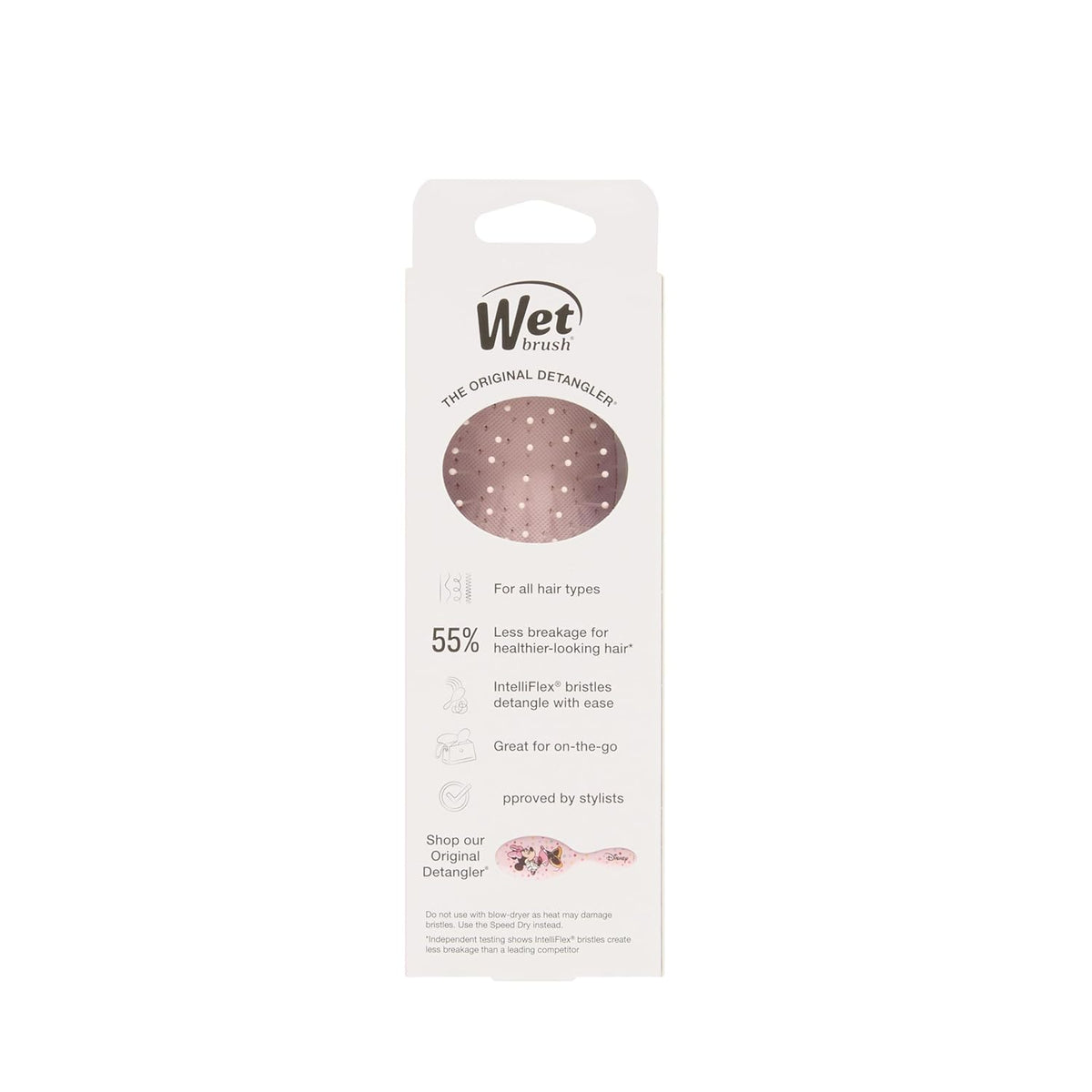 Wet Brush Hello Disney Minnie Mouse - Gentle Detangling Hairbrush for Daily Self-Care Routine