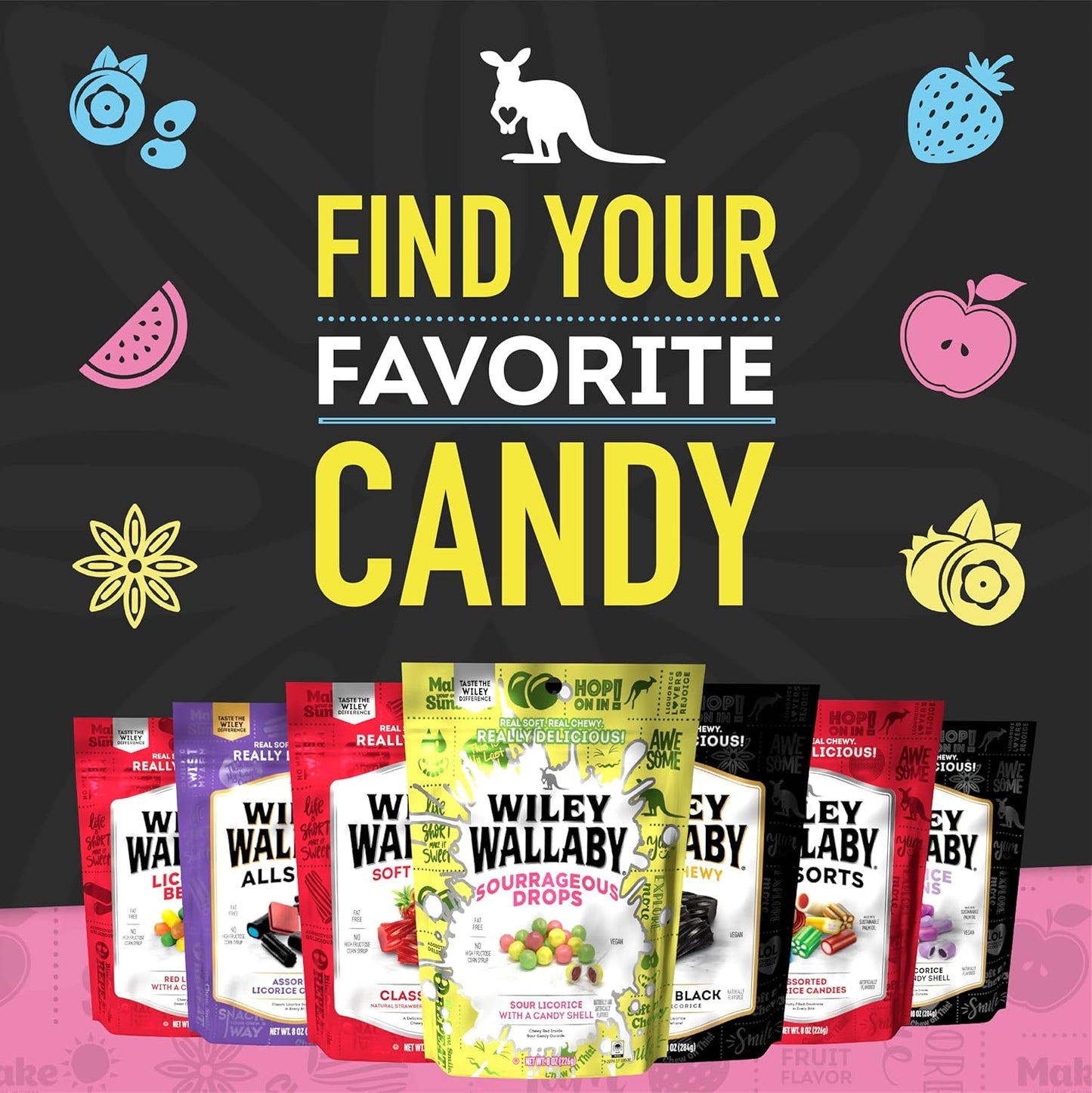 Wiley Wallaby Allsorts Licorice – Gourmet Birthday Gift Basket Candy for Women, Mom, and Friends Who Love Sweets