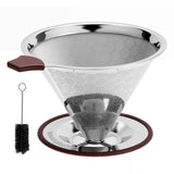 Portable Pour Over Maker – Stainless Steel Single-Serve Dripper for Office Desks and Study Sessions