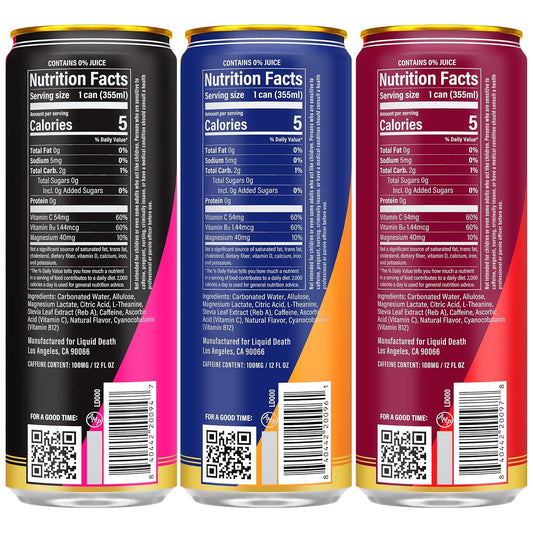 zero sugar, 5 calories per 12 fl oz can