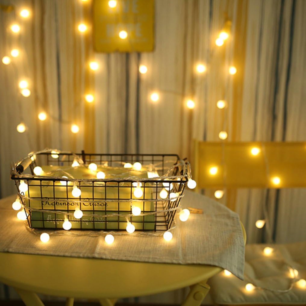 ZIMINGU LED Ball String Lights – Waterproof 19.7ft Globe Lights for Patio Railing and Balcony Evening Ambiance, USB Powered