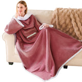 IFNOW Sherpa Wearable Blanket with Sleeves – Cozy Christmas Gift for Mom and Women Who Love to Lounge