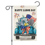 Louise Maelys Happy Labor Day Garden Flag 12x18 Double Sided Vertical, Weatherproof Spun Polyester Yard Banner for Patio Deck and Outdoor Entertaining