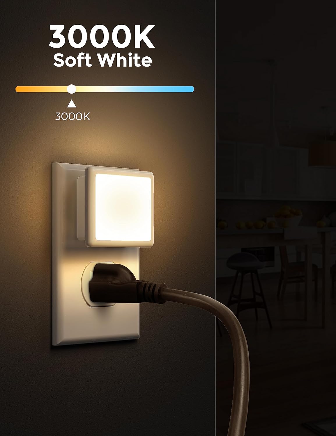 0.3w led, 40 lumen output at 3000k soft white (plus daylight, amber, red, blue variants)