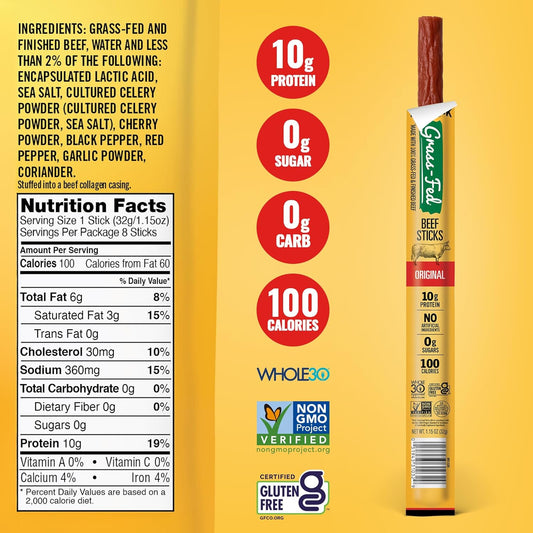 0g sugar, 10g protein and ~100 calories per stick