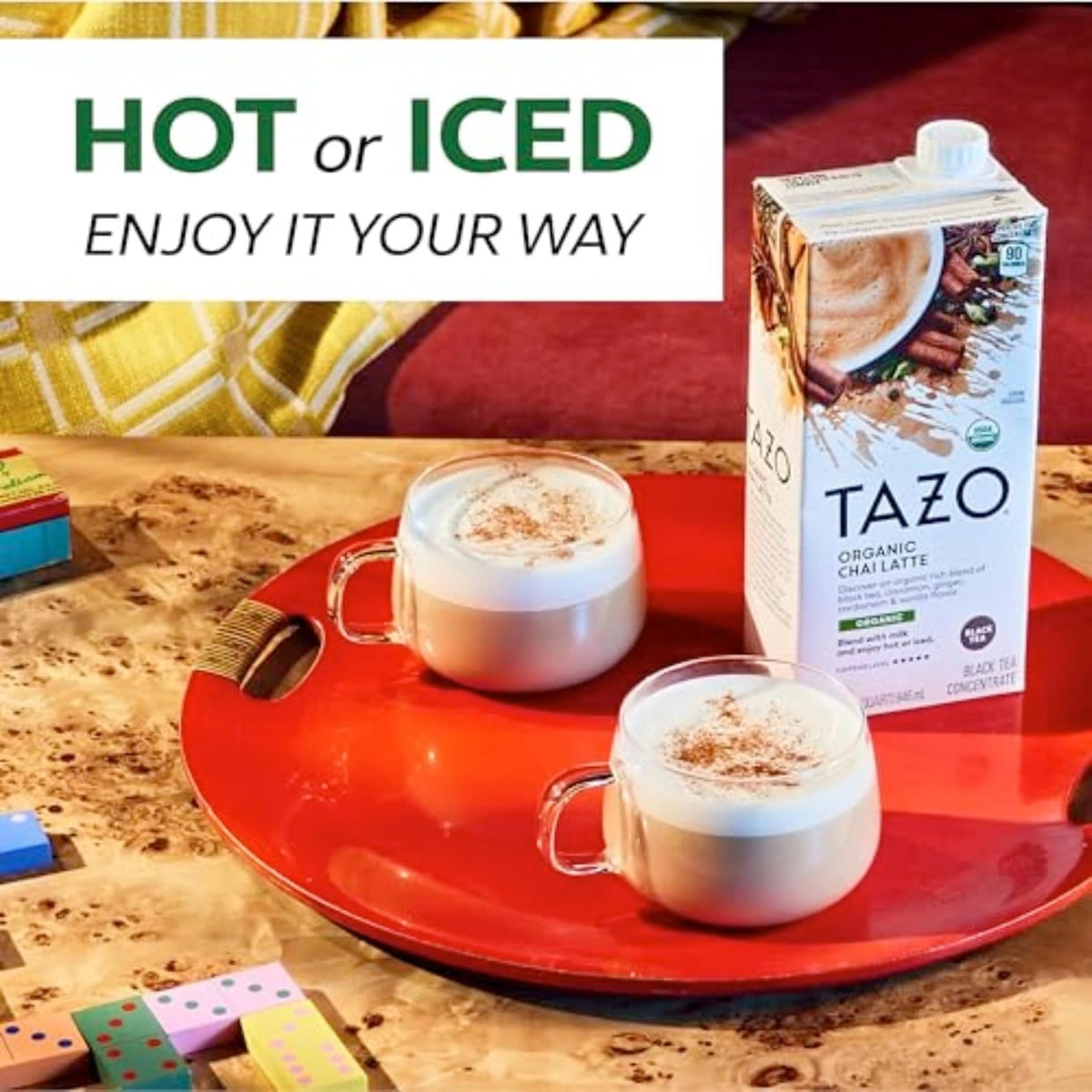 1:1 mix ratio with milk, milk alternative, or water for hot or iced preparation