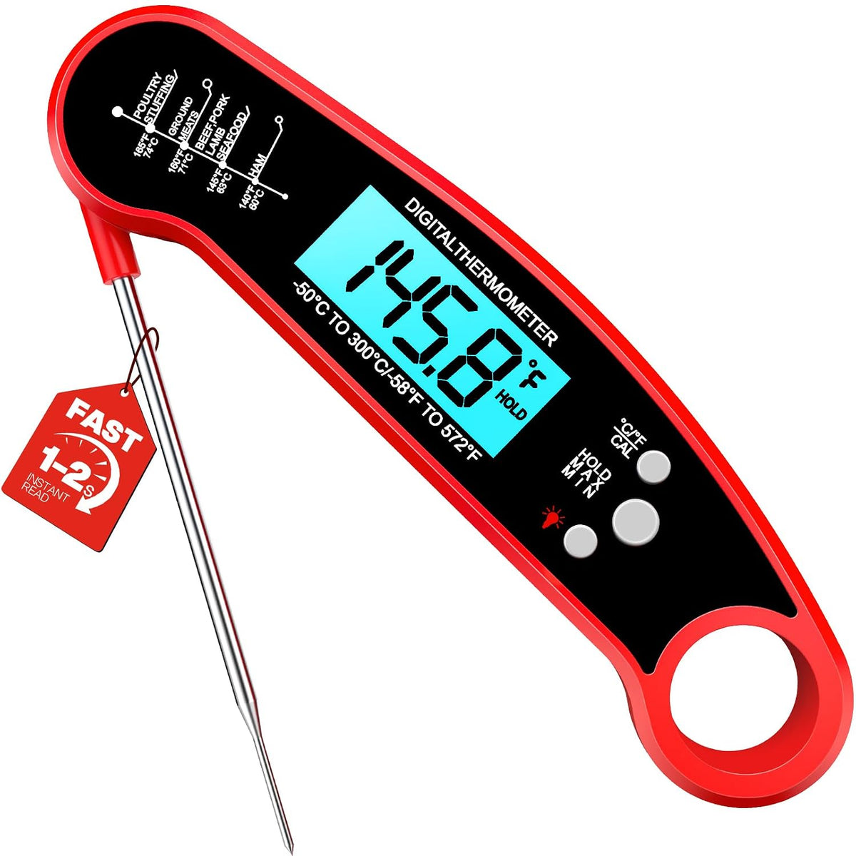 1-2 second instant read response time with ±1°f/±1°c accuracy