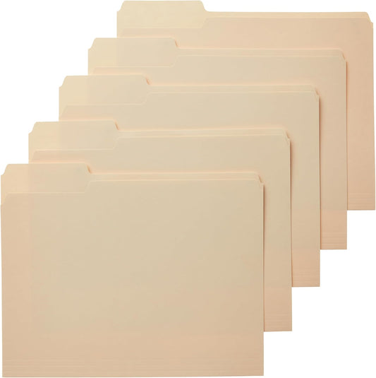 1/3-cut reinforced tabs in assorted left, center, and right positions
