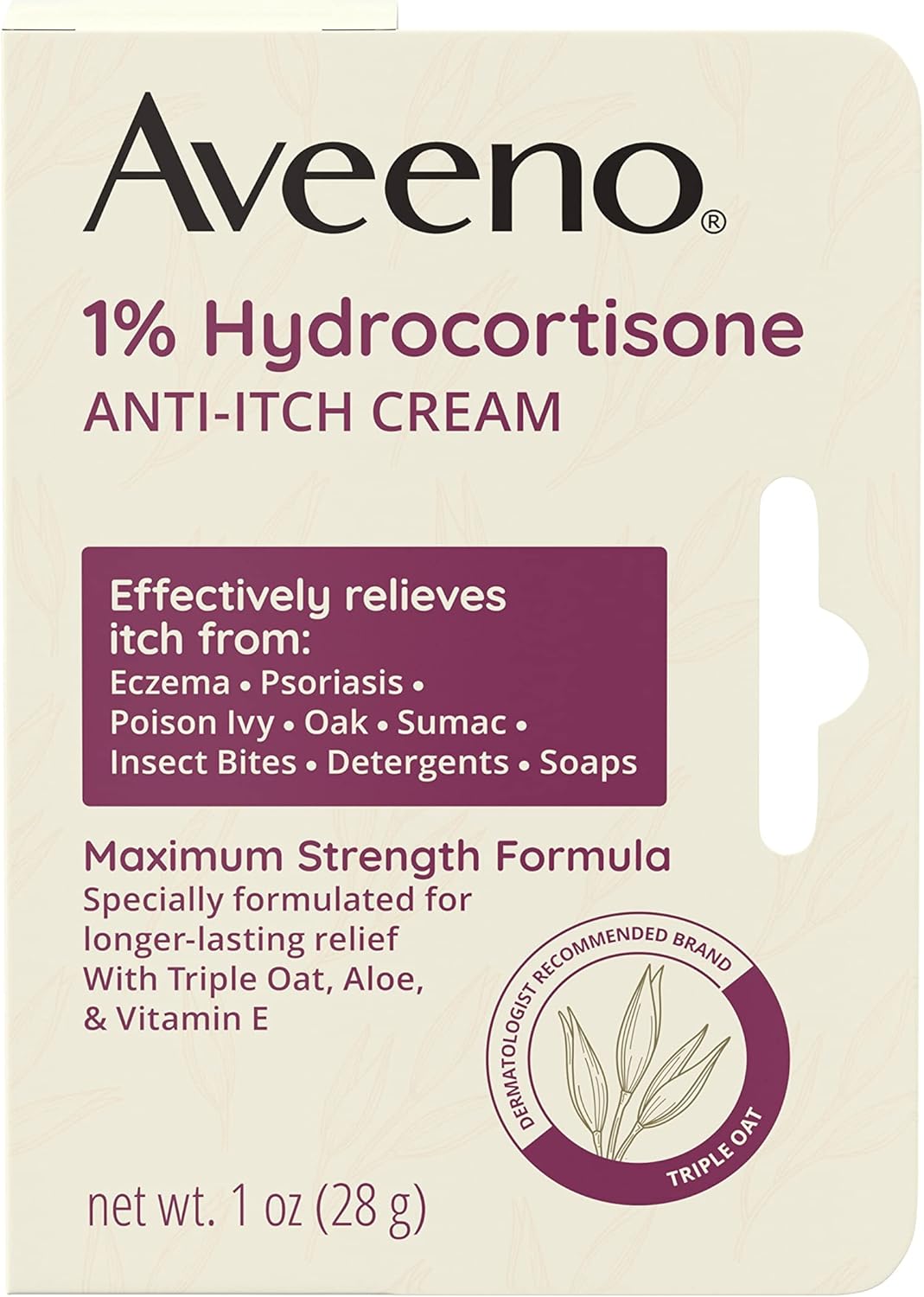 1% hydrocortisone active ingredient (maximum otc strength)