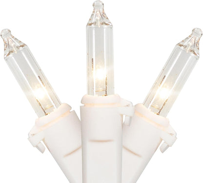 10 clear incandescent mini bulbs on 22-gauge white wire