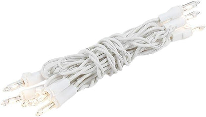 10 clear incandescent mini bulbs on white wire, 5.5 feet total length
