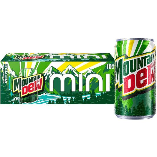 10-count pack of 7.5 fl oz sleek mini aluminum cans