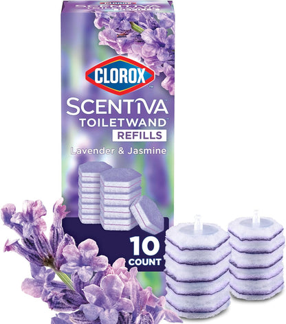 10 disposable scrubbing pads preloaded with clorox cleaner