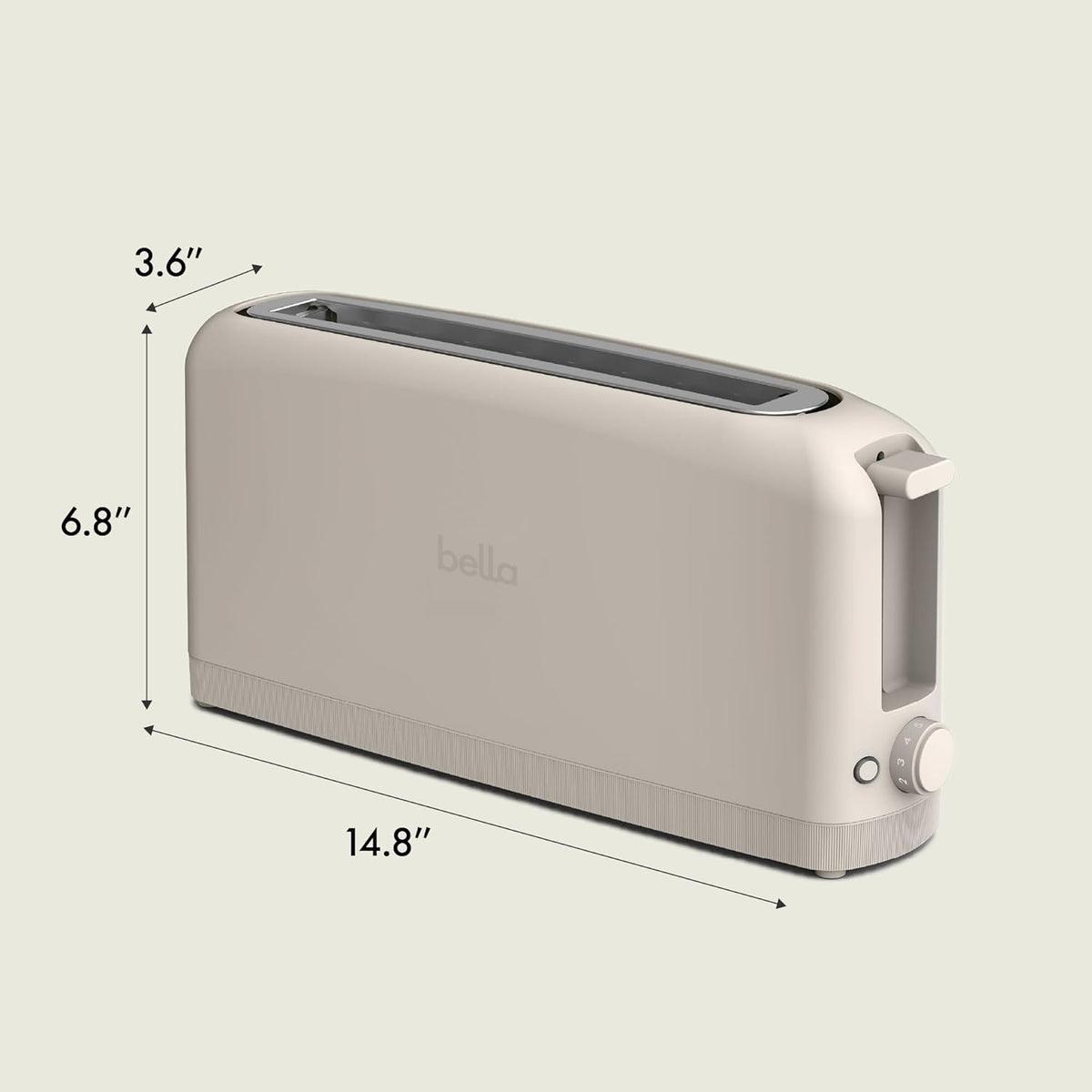 10-inch extra-long slot with auto-centering guides for even browning