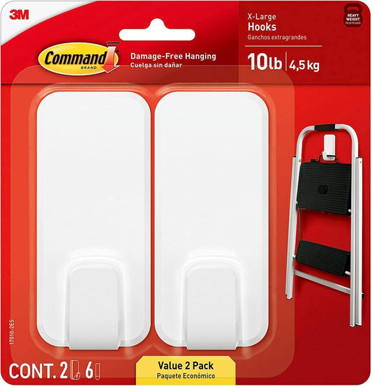 10 lb weight capacity per xl hook with damage-free 3m adhesive technology