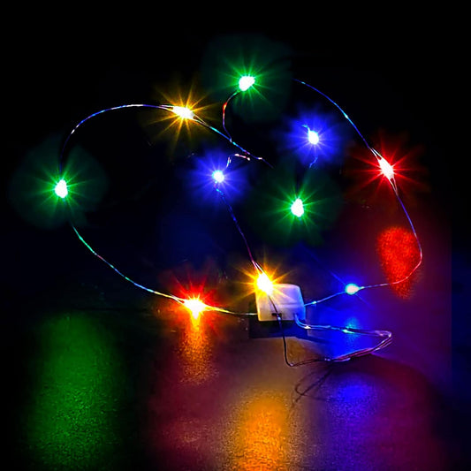 10 micro led bulbs per 3.3ft silver-plated copper wire string