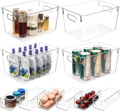 10-piece set: 4 large bins (11.2"l x 8.1"w x 6"h) and 6 small bins (10.2"l x 4"w x 3"h)