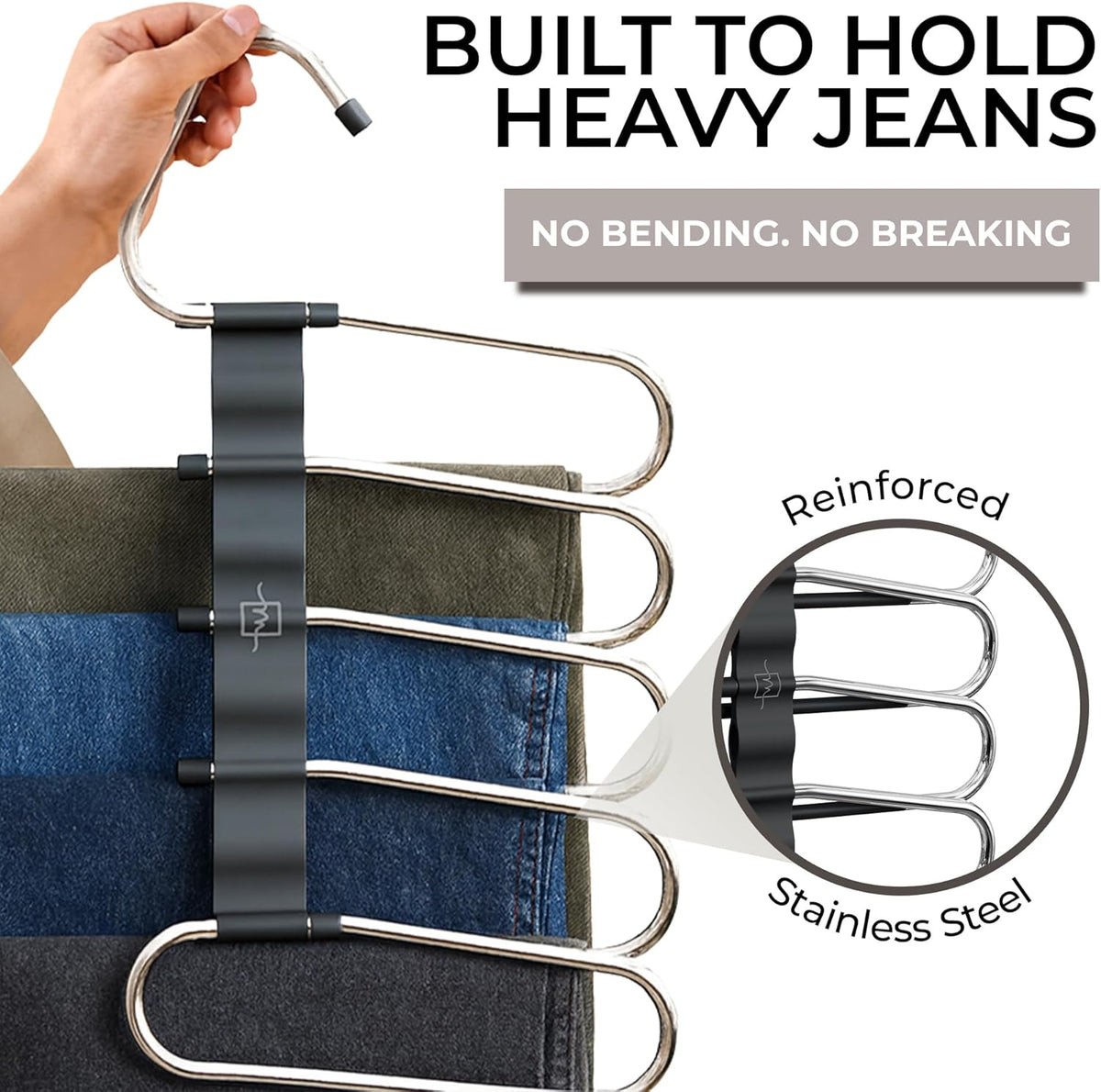10-pound / 10-pair weight capacity without bending