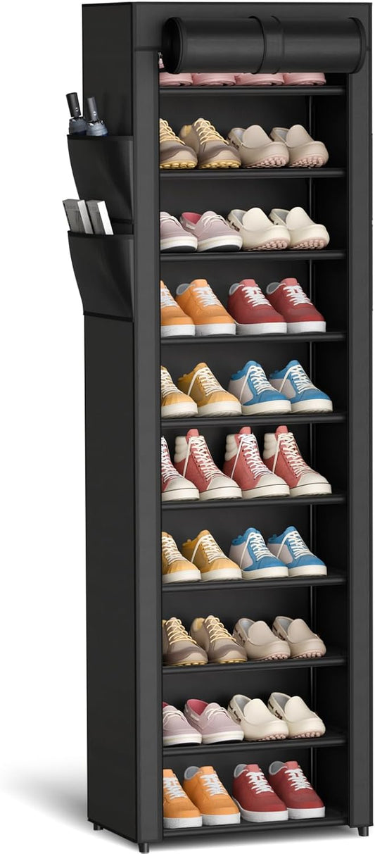 10-tier vertical configuration holding up to 20 pairs of shoes