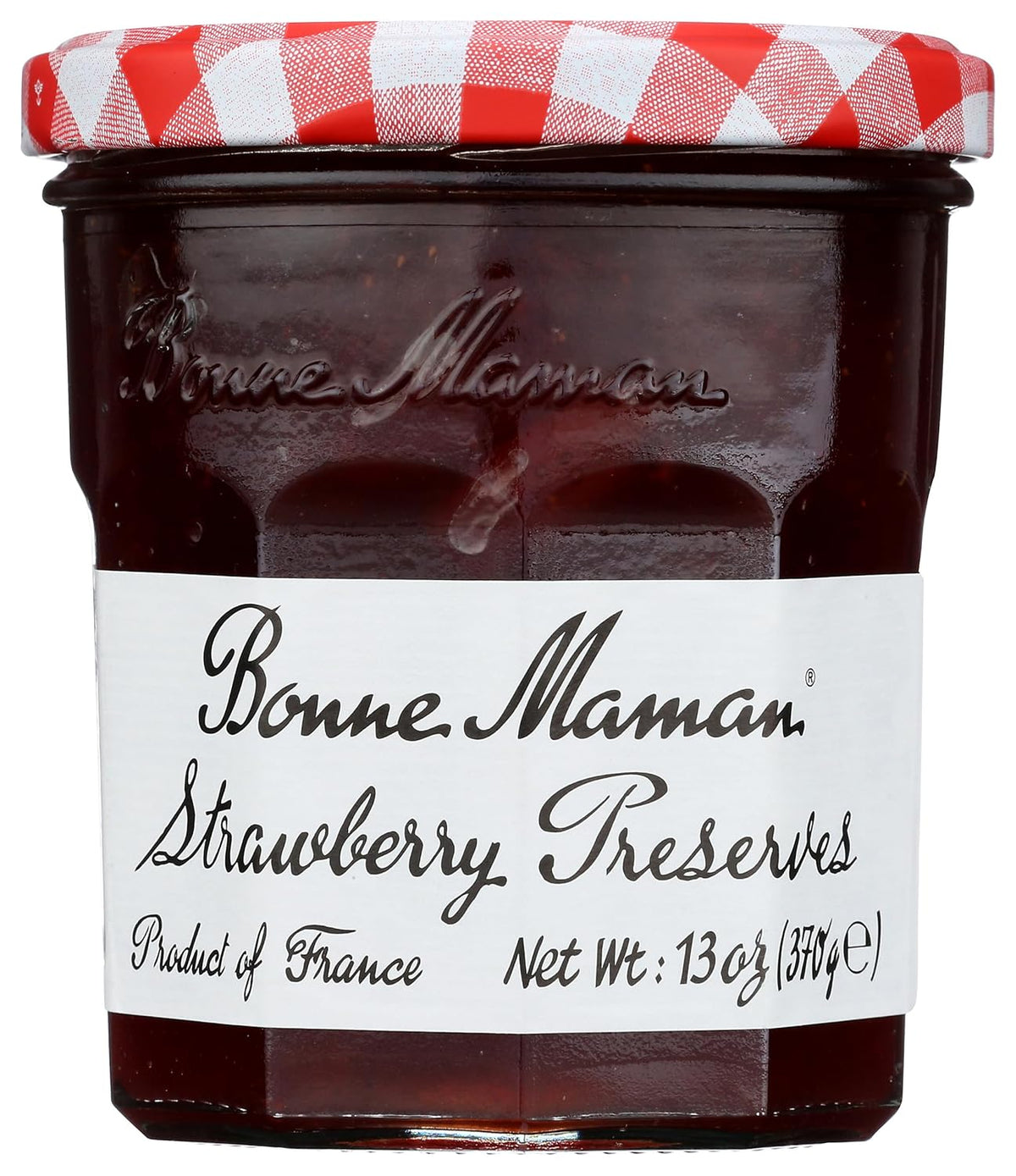 100% all-natural strawberry preserves with strawberries as the primary ingredient