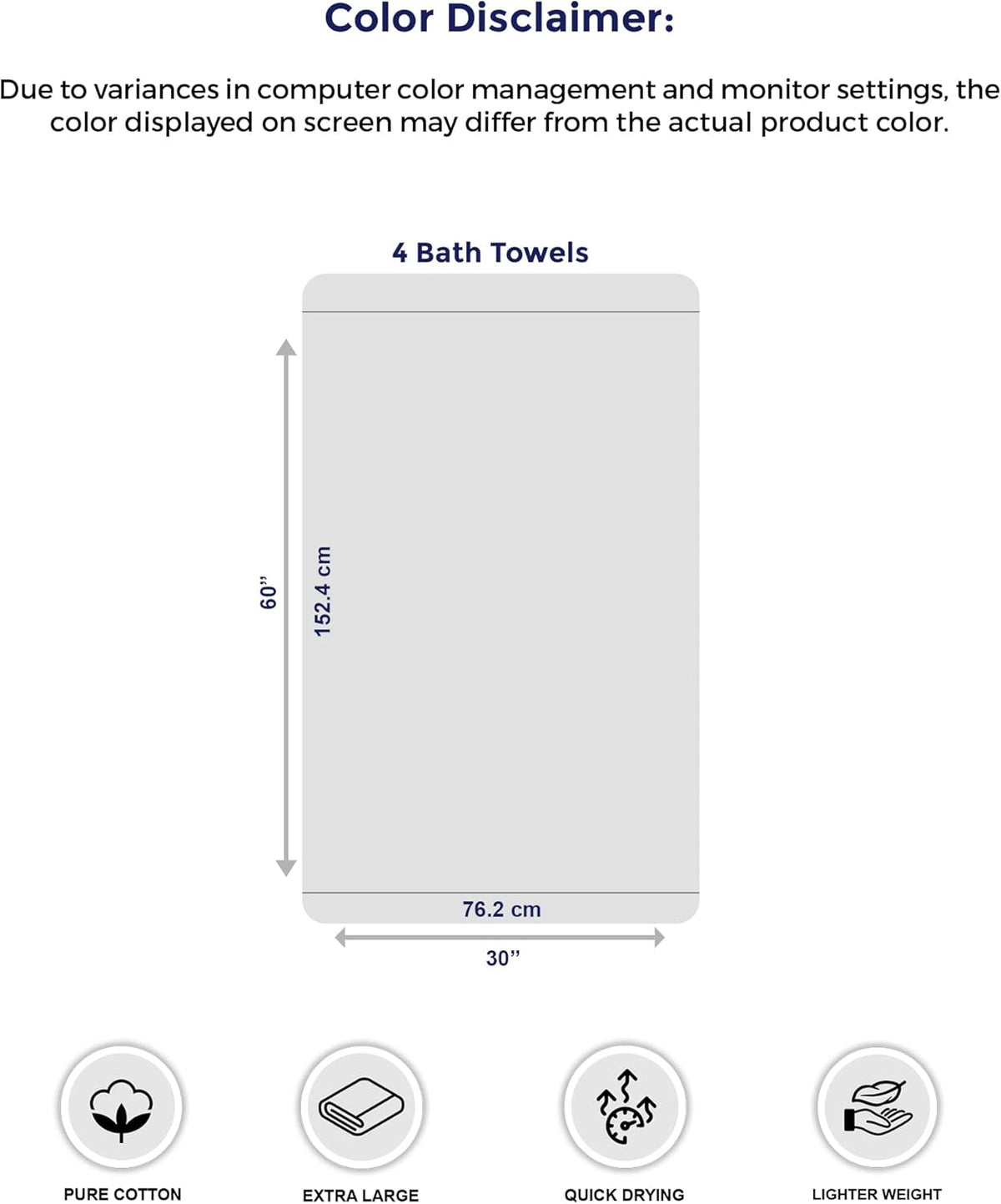 100% Cotton Towel Bundle – Sleek Family Bathroom Decor with Dark Grey Finish