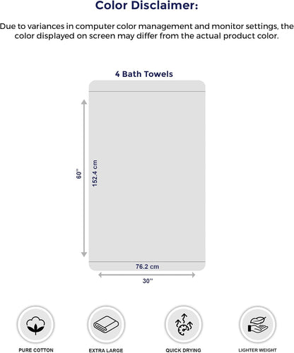100% Cotton Towel Bundle – Sleek Family Bathroom Decor with Dark Grey Finish