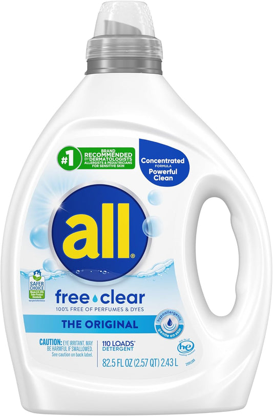 100% free of perfumes and dyes; hypoallergenic, unscented formula