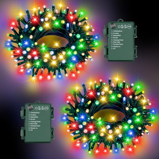 100 led count across 2 strings totaling 32.8 ft (16.4 ft per string)