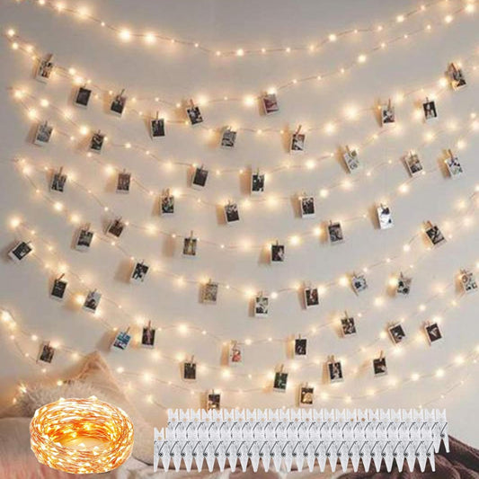 100 led micro-bulbs on 33ft ultra-thin copper wire (barely visible strand)