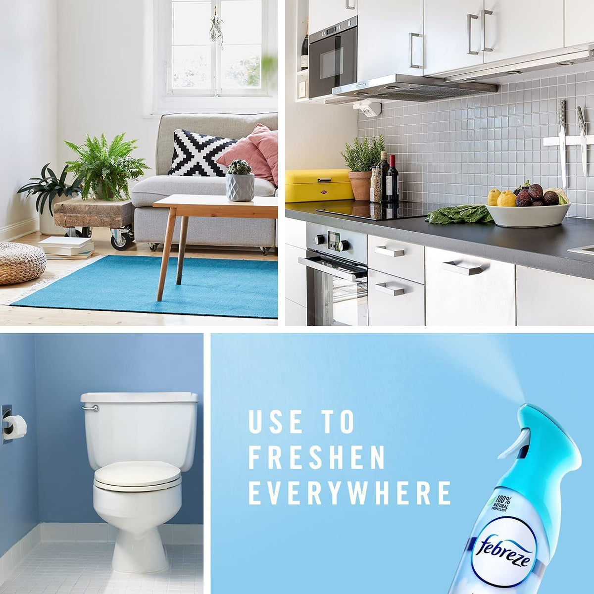 100% natural propellant in the air-freshening nozzle