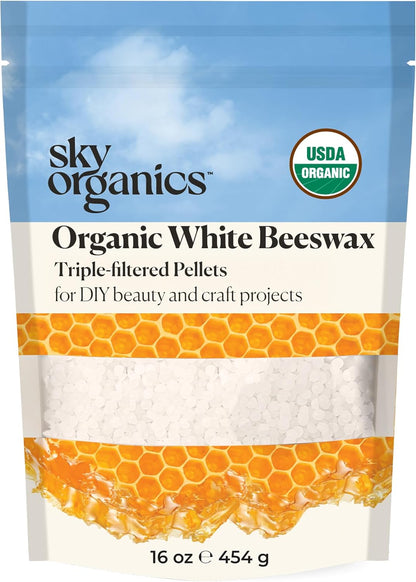100% organic white beeswax in easy-measure pellet form