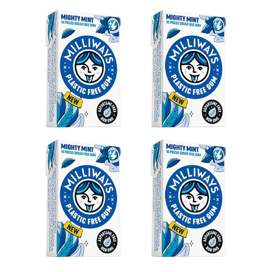 100% plant-based natural gum base (no plastic polymers)