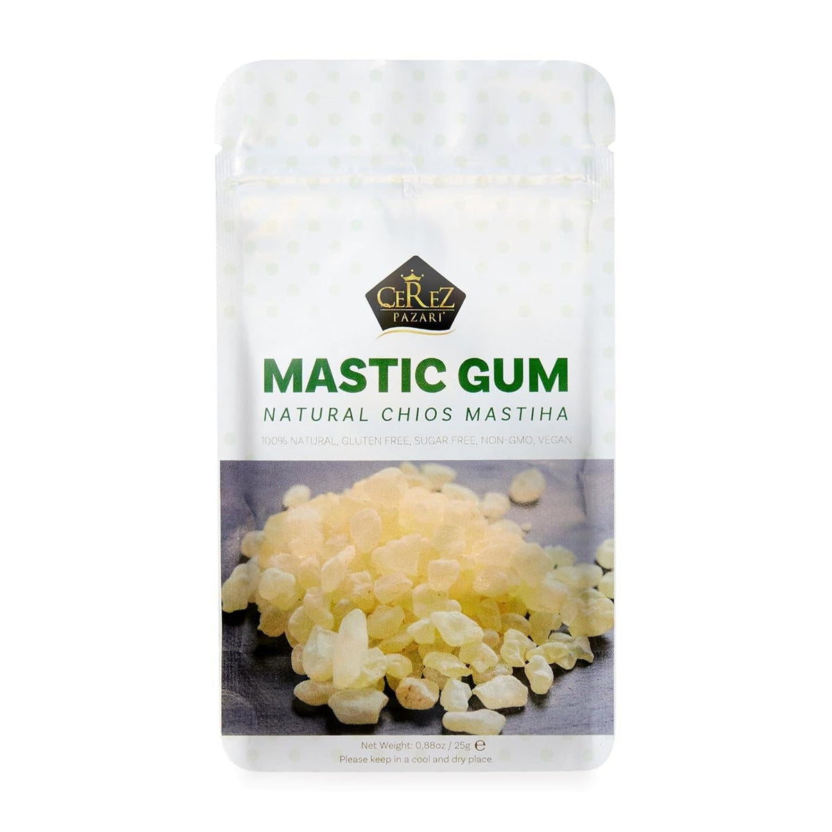 100% pure chios mastic gum resin as the sole ingredient