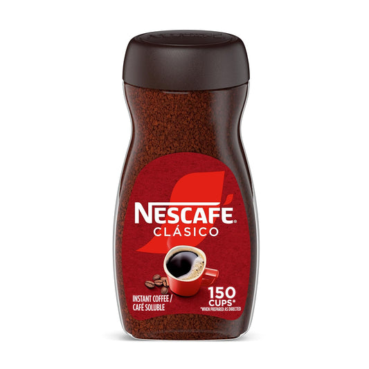 100% real coffee in instant powder form — dissolves in hot water with no brewing