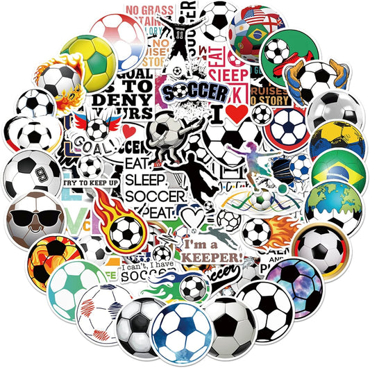 100 sheets of assorted soccer-themed designs in multicolor variety pack