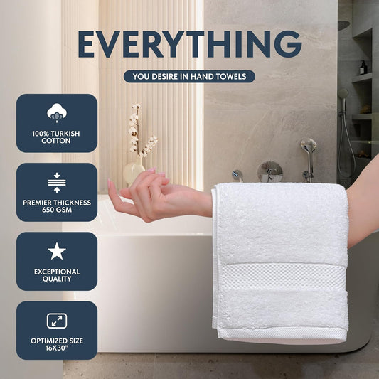 100% turkish cotton construction for softness and high absorbency