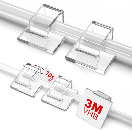 105-piece combo pack (55 small clips + 50 large clips) with two sizes for varied cable gauges
