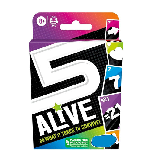 108-card deck with numbered cards plus special wild/alive cards