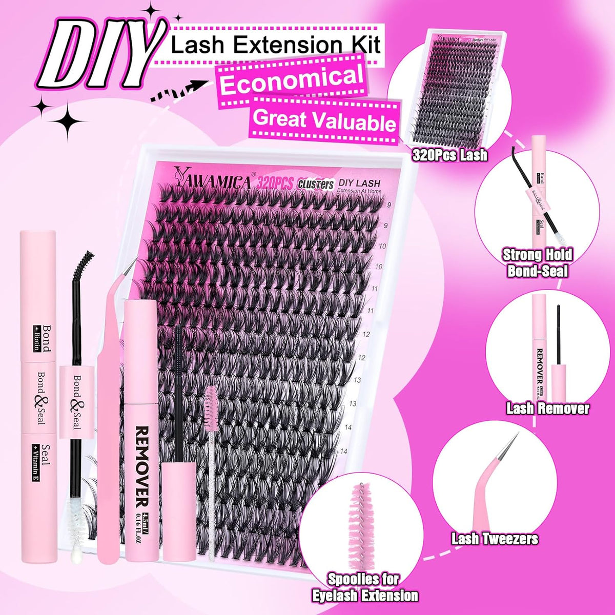 10ml bond and 10ml seal for application and locking, providing up to 72 hours of wear