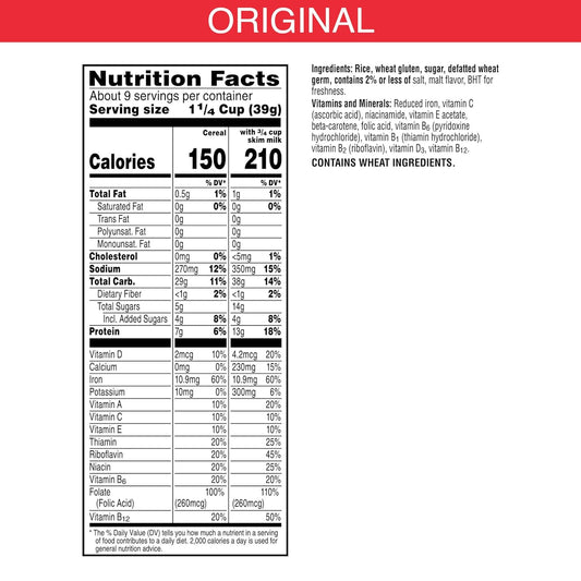11 vitamins and minerals added per serving