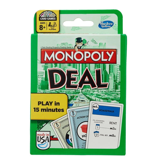 110 cards including action, property, and money cards