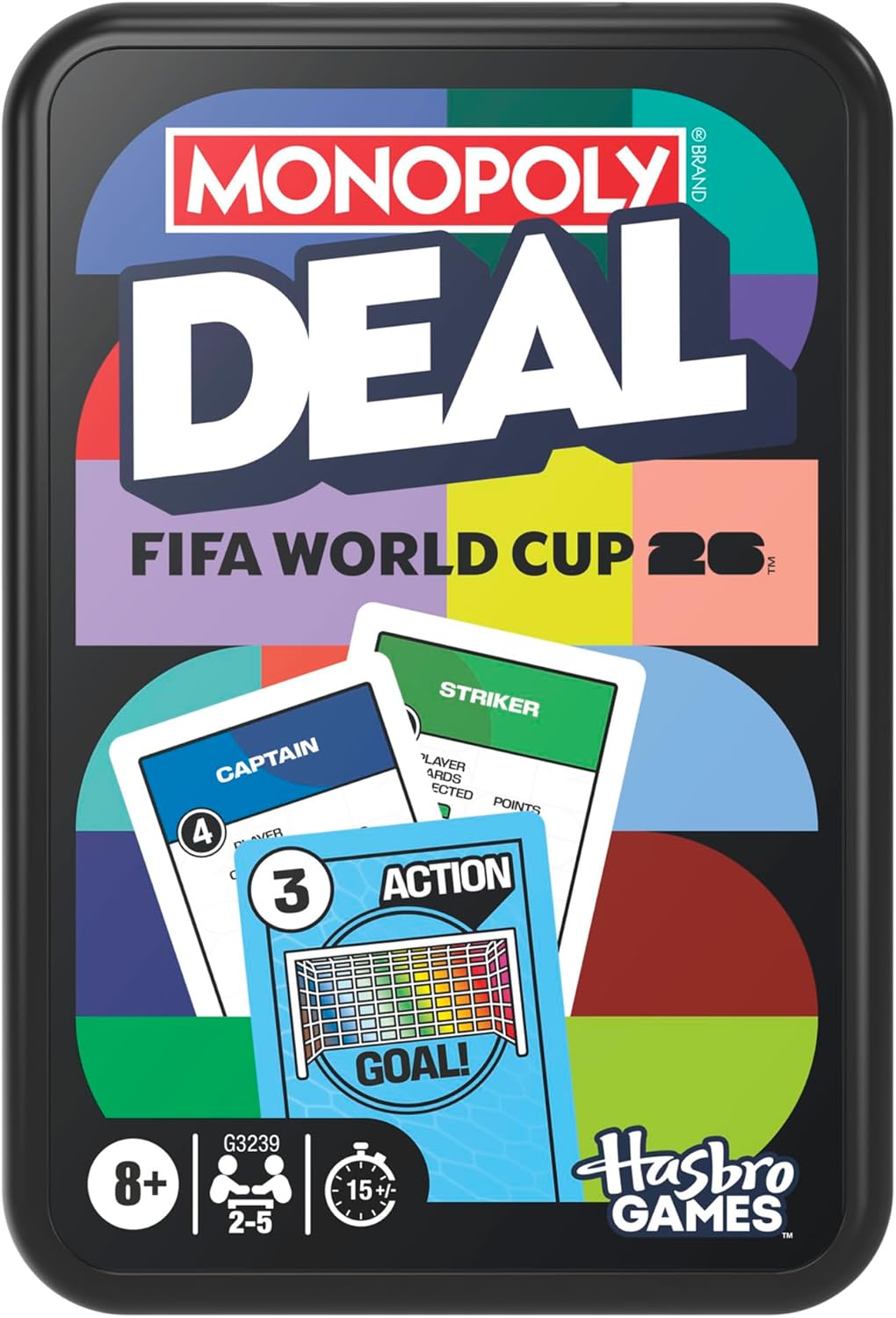 111 cards including action cards (steal, swap, free kicks, double the lead, counterattack)